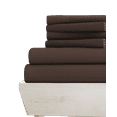 thumbnail image 1 of 6-PC Twin Giza Sheets - (Extra Pillowcases, Fitted Sheet & Flat Sheet) 700-Thread-Count 100% Giza Cotton- 700TC Cotton, 15-Inches Deep Pockets - Chocolate, 1 of 7