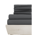 thumbnail image 1 of 6-PC Twin Sheet Set - (Extra Pillowcases, Fitted Sheet & Flat Sheet) 1000-Thread-Count 100% Egyptian Cotton, Soft Breathable - Long Staple 1000TC Cotton, 15-Inches Deep Pockets - Dark Grey, 1 of 7