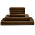 thumbnail image 1 of 6-PC Twin XL Egyptian 300-TC Cotton Sheet Set - 12" Deep Pockets with 1 Fitted Sheet, 1 Oversized Flat Sheet 4 Pillowcases - Chocolate, 1 of 7