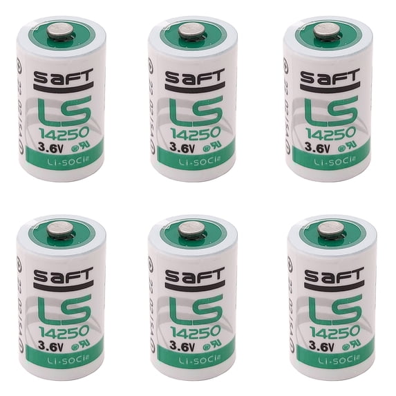 6 PCS 1/2AA LS14250 Battery 3.6V Lithium Battery for SAFT Water Meter Electricity Meter Gas