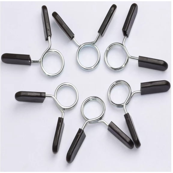 6 PCS 1 inch (25 mm) Barbell Clip Clamps-Dumbbell Spring Collars for Standard Weight Bar Working Out Strength Training
