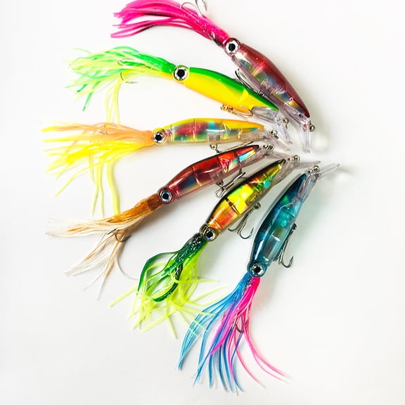 6 PCS 14cm Bionic Prawn Bait with Whiskers Road Runner Octopus Minnow Fake Bait