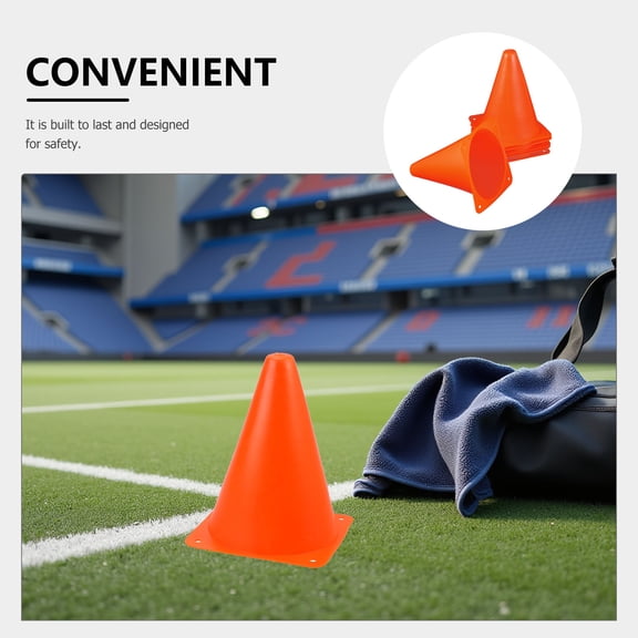 RENACLIPY Orange Soccer Agility Training Cones Set of 6 for Playground, Sports, Fitness, and Speed Drills 7.1 x 5.2 x 5.3 Inches