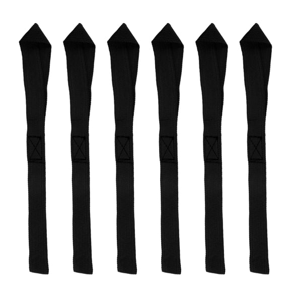 6 PCS 2.5 x 30.5cm Black Cargo Belt Soft Loop Tie Down Strap Belt for Motorcycle