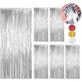 thumbnail image 1 of 6 PCS 3.3X6.6ft Fringe Tinsel Rain Curtain Backdrop Laser Glitter Metallic Foil Rain Silk Curtains Birthday Party Wedding Christmas Decoration Photo Booth Backdrop, 1 of 8