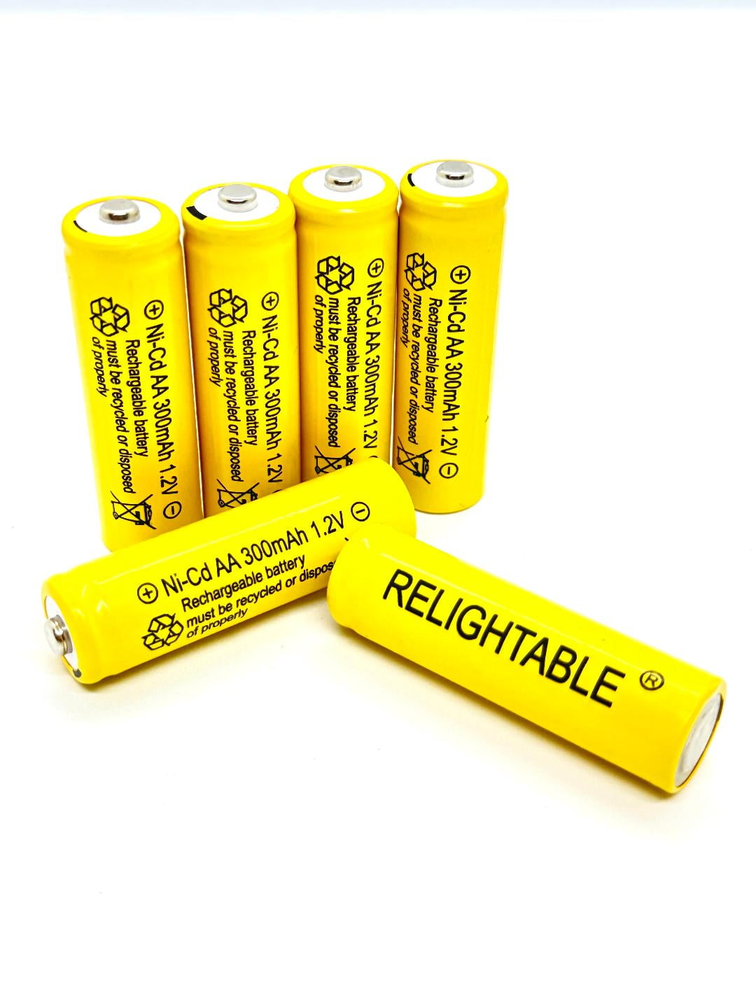 6-PCS 300mAh AA NiCd 1.2v Rechargeable Batteries Ni-Cd Garden Solar RELIGHTABLE K6