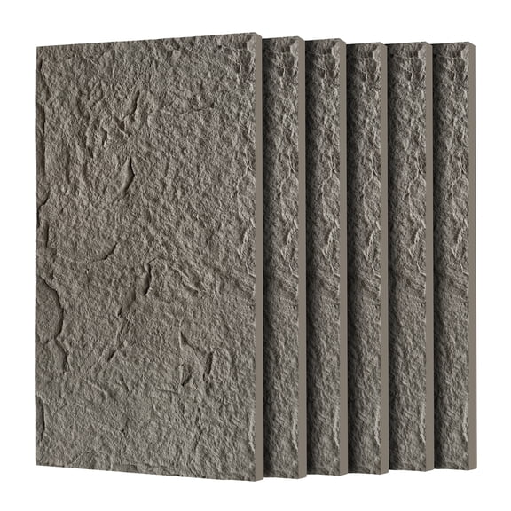 6 PCS 3D Faux Stone Wall Panels, 47.24" × 23.62", Wainscoting Panel for Interior Wall Decor