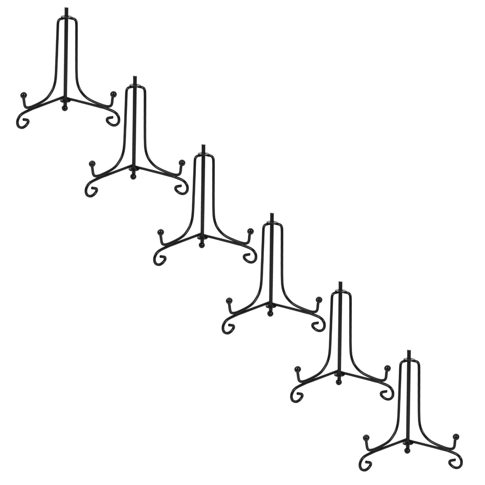 6 PCS 4 Inch Iron Display Stand, Plate Stands For Display,Plate Stand,Black Iron Easel Plate Display Photo Holder Stand, Displays Picture Frames,Decorative Plates,Tablets And Art,Black