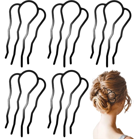 6 PCS 4-Tooth Metal French Side Combs Hair Prong Vintage French Twist Comb Styling Tool Accessories For Women