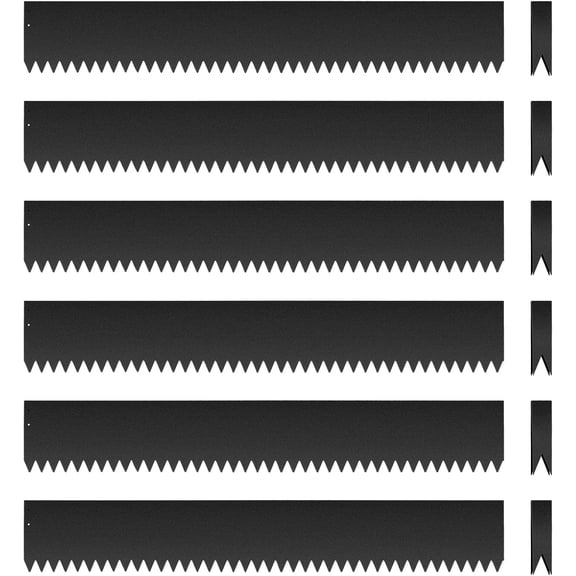 6 PCS 6 Inch Steel Landscape Edging Kit, 40" L x 6" H Galvanized Steel Landscape Lawn Edging Powder for Lawn Yard, Coated Bendable Metal Strips, No-Dig Hammer-in Edging Border w/7Clips