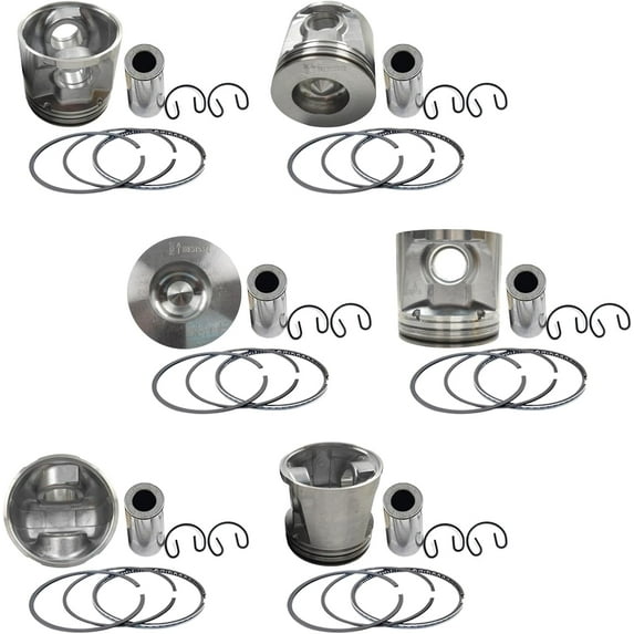 6 PCS 6068 Piston + Piston Rings For John Deere 4045 6068 Engine 6068D 6068T 6068H STD 6068 piston Rings set Piston RE515372