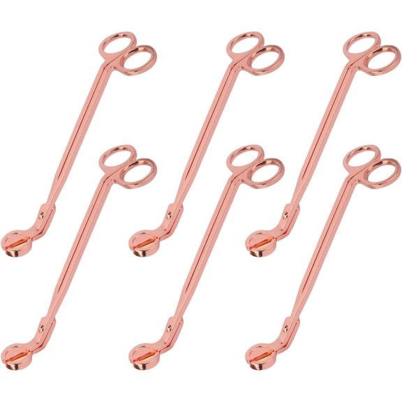 6 PCS 7 Inch Rose Gold Candle Wick Trimmer, Stainless Steel Wick Cutter for Candles, Cut Spent Wicks, Allow Cleaner Burn and Prevent Soot Buildup, Wick Clipper Scissor Candle Tool