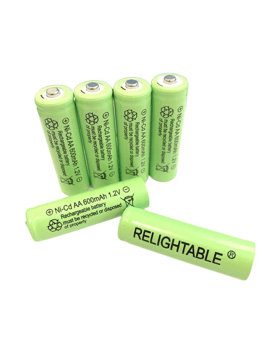 6PCS AA Rechargeable Batteries NiCd 600mAh 1.2v Garden Solar Lights