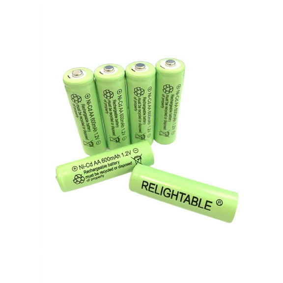 6-PCS AA Rechargeable Batteries NiCd 600mAh 1.2v Garden Solar Lights RELIGHTABLE Ni-Cd V6