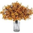 thumbnail image 1 of 6 PCS Artificial Babies Breath Flowers Fall Faux Gypsophila Silk Flowers Bulk Floral Bouquets for Thanksgiving Home Wedding Party Autumn Decor (Orange), 1 of 7
