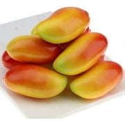 6 PCS Artificial Mango Fake Lifelike Simulation Fruits Photo Props Decorative Faux Fruit for Home Kitchen Party Table Cabinet Restaurant Display