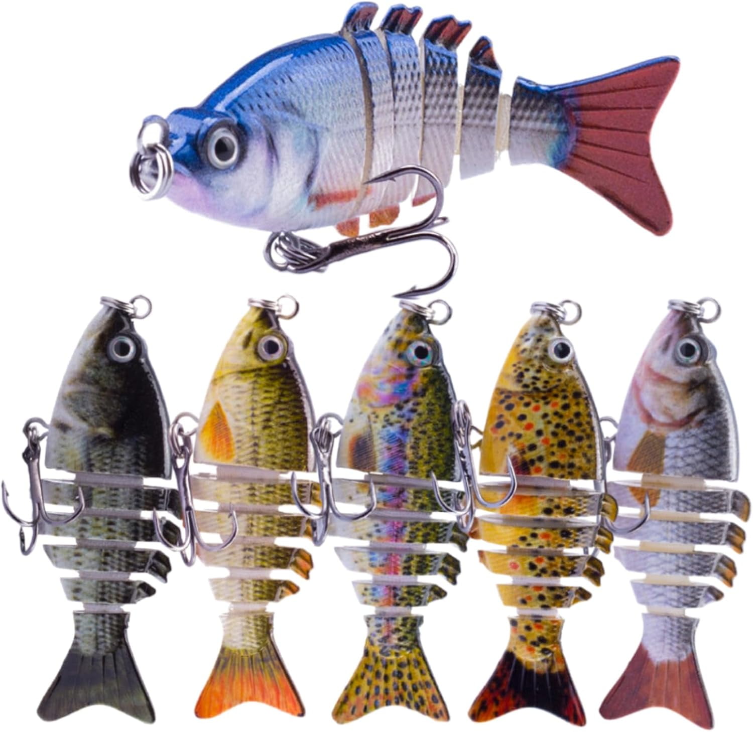 6 PCS Bionic Swimming Fishing Lure Multi Jointed - 2
