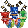thumbnail image 1 of 6 PCS  Birthday Party Balloons PJ Mask Balloons Happy Birthday Banner Foil Balloons Catboy Balloon, 1 of 6