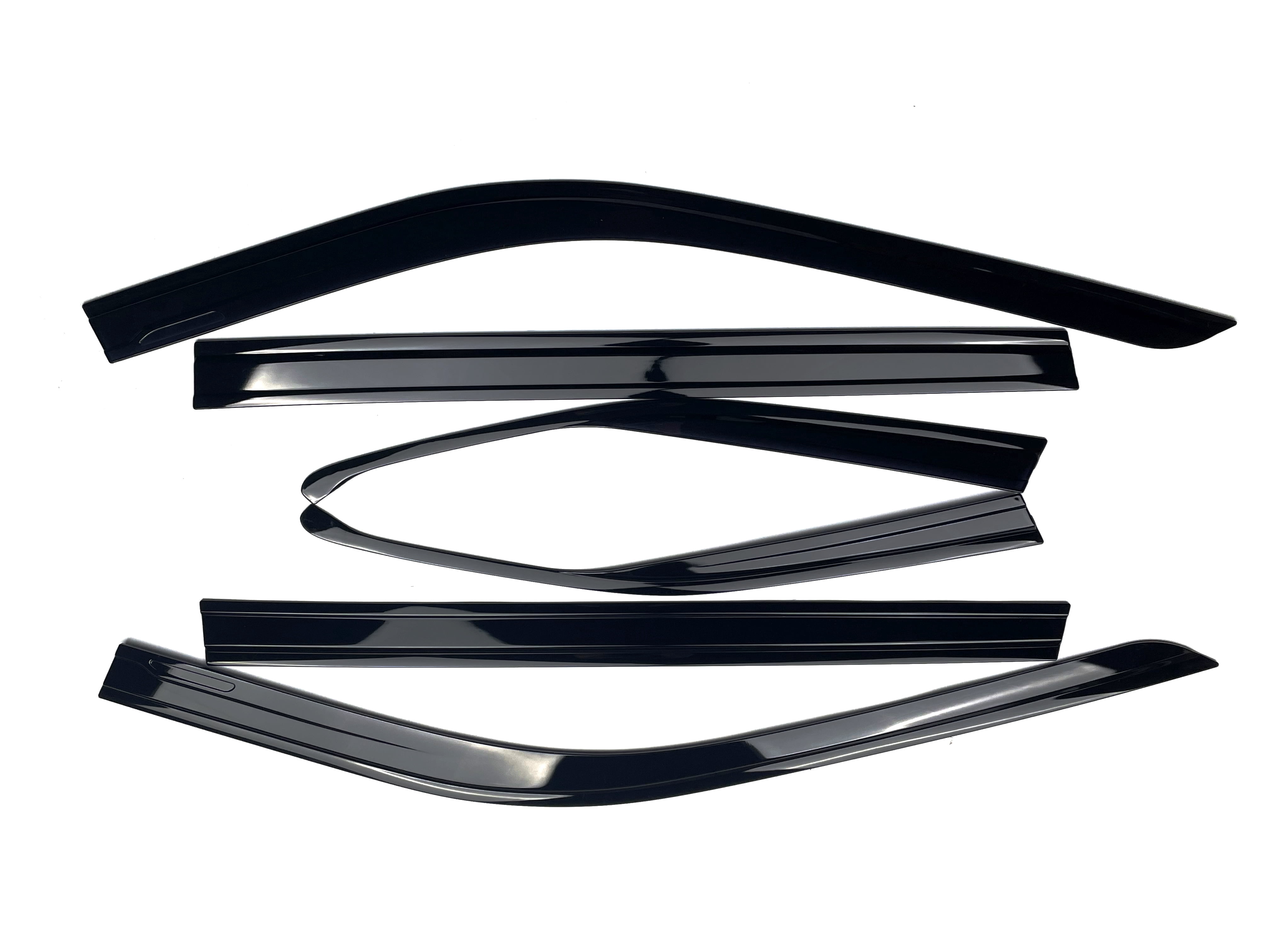 6 PCS Black Rain Guards Fit for 2020-2023 Toyota Highlander Side Windows Wind Deflectors Vent Rain Visors