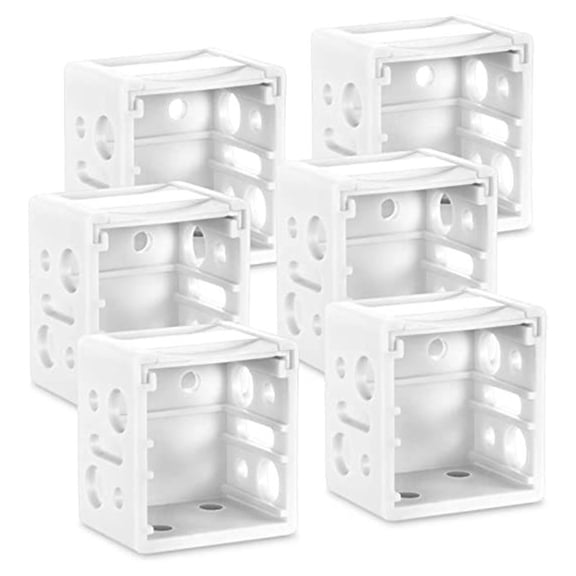 6 PCS Blind Brackets,Window Blinds Headrail Holders,Low Profile Box Mounting Headrail Holder for Window Blinds Installation with Screws,Plastic Window Blinds Headrail Bracket Replacement (White)