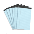 thumbnail image 1 of 6 Pack Legal Pads 5 x 8 in Blue Narrow Ruled Notepads with Perforated Pages, Double Red Margin Writing Pads, Thick Backing for Office Work & Daily Notes, 1 of 6