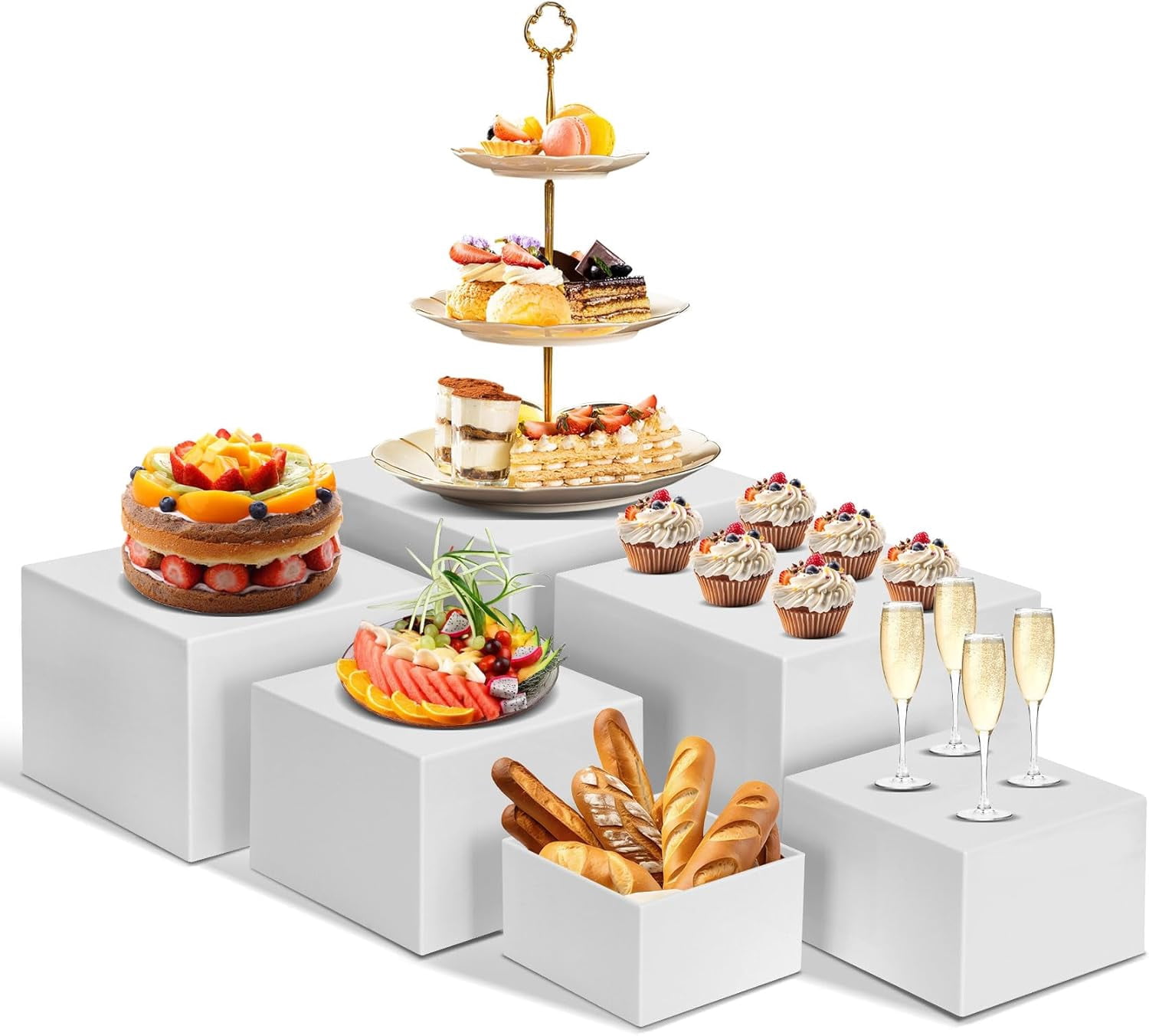 Small Risers For Buffet Table 6 PCS Buffet Risers, Large Food Risers for Buffet Table, Food Display ...
