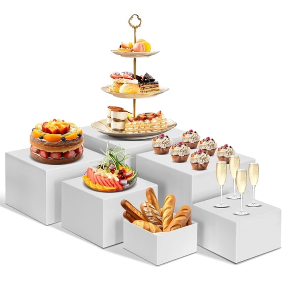 6 PCS Buffet Risers, Large Food Risers for Buffet Table, Dessert Display