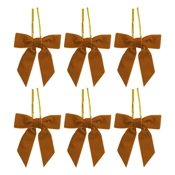 6 PCS Burgundy Velvet Bows for Christmas Tree, 3.15" Small Velvet Ribbon Bows for Gift Wrapping, Mini Bows for Crafts, Bow Decorations for Party Baby Shower Birthday Wedding