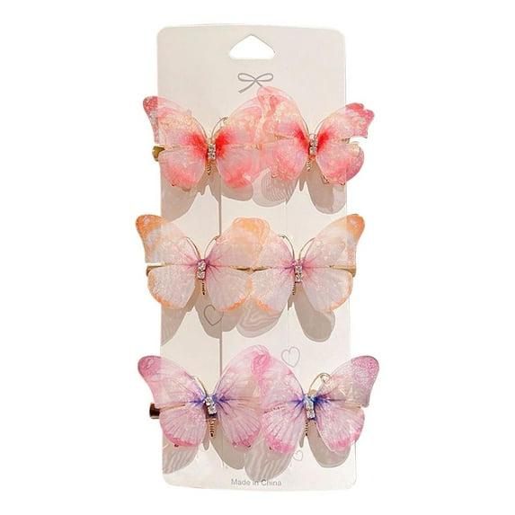 6 PCS Butterfly Hair Clips Small Realistic Colorful Handmade Hair Clips Barrette Hair Accessories for Women and Girls