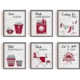 thumbnail image 1 of 6 PCS Canvas Prints Laundry Room Theme Art Red Inspirational Painting Decorative Wall Art Pictures, 1 of 7