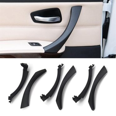 6Pcs Inner Door Panel Handle Pull Covers – For BMW E90 3 Series (2004-2012) Black ABS