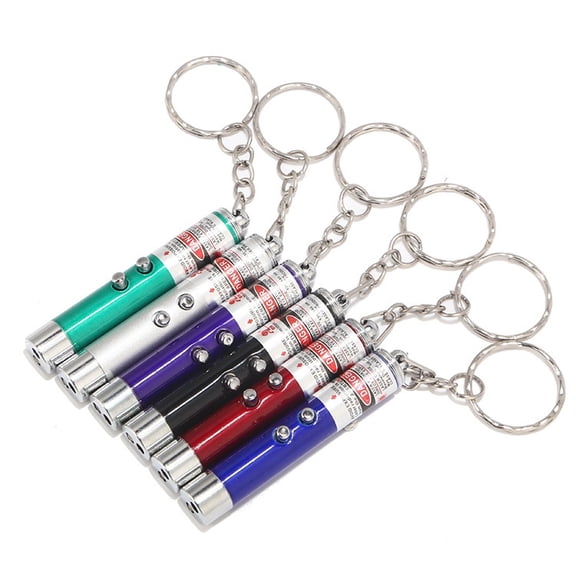 6 PCS Cat Toys Laser Pointer Mini Keychain Laser Pointer LED Flashlight Dog Laser Toy Pet Remote Control Laser