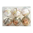 thumbnail image 1 of 6 PCS Christmas Tree Ornaments Ball Vintage, Farmhouse Distressed Hanging Decorations for Xmas Tree, Shatterproof Holiday Party Favors & Home Decor, 1 of 4