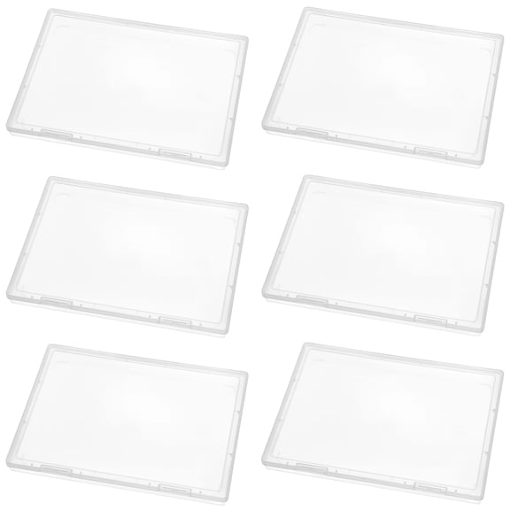 6 PCS Clear Photo Storage Boxes,Transparent PP Plastic,Dustproof and Moisture-Proof,for Scrapbooks,Postcards,Crafts,Office Supplies,Files,12 x 8.8 in