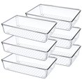 thumbnail image 1 of 6 PCS Clear Plastic Drawer Organizer Set, Desk Drawer Divider Organizers and Storage Bins for Makeup, Jewelry, Gadgets for Kitchen, Bedroom, Bathroom, Office, 1 of 7
