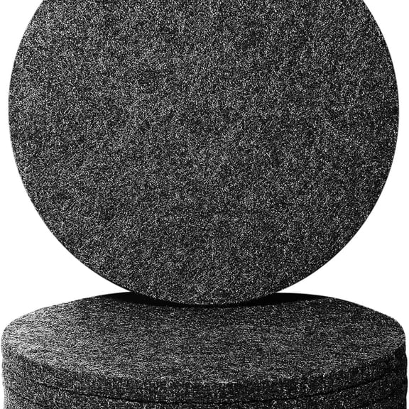 6 PCS Coasters Absorbent Felt Coasters for Drinks Bar Home, 4 Inch (Black Round)