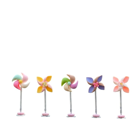 6 PCS Cute Windmills Car Dashboard Ornaments,Spinning Top and Windmill Car Ornament Set Cute Dashboard,Creative Vehicle Screen Display Decoration