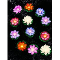 6 PCS Diwali Waterproof Floating Lotus Light - Floating Flower Light Battery Operated Water Activated Warm White Pool Flower Lamp Wedding,Anniversary,Floating Light for Pond Gardens(3.94 Inch)