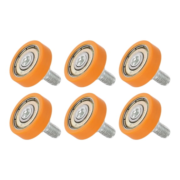 6 PCS Drawer Rollers 6x22mm Nylon Bearing Roller Replacement Wheels, Orange