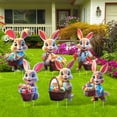 thumbnail image 1 of 6 PCS Easter Decorations Outdoor, Easter Rabbit Decor, Easter Yard Stakes with Rabbit Egg Carrot, Outdoor Easter Decor for Party Supplies Prop Spring Garden Patio, 1 of 10