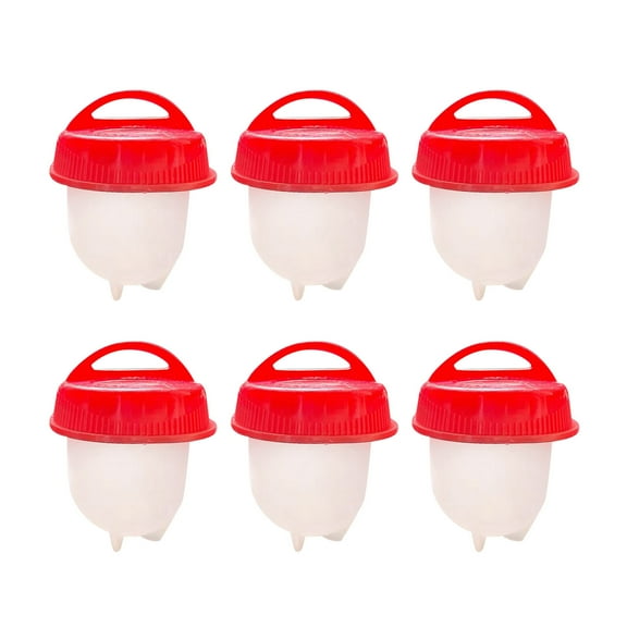 6 PCS Eggs Cooker, Silicone Egg Boil, Hard Boiled Eggs without the Shell, Non-stick Egg Boiler Poachers Egg Holder Cups Fast Cooking Breakfast Sandwiches Kitchen Gadget Tool for Egg Making