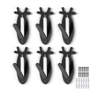 6 PCS European Skull Wall Mount Bracket Hangers Fit for Hanging Mounting Deer Antelope Antler Style Black