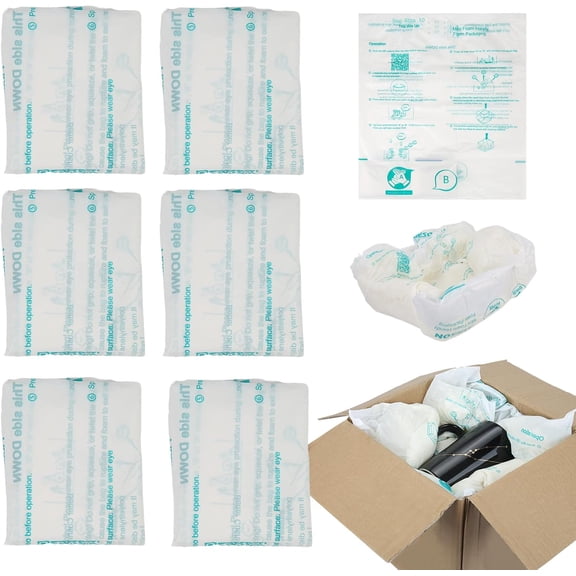 6 PCS Expanding Packing Foam, Foam Bag for Shipping 16x 14 Packing Foam Instant Pack Packing Material for Shipping PC, Fragile Items, Electronic Components, Equipment