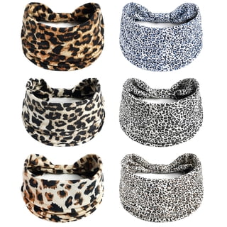 6 PCS Extra Wide Headbands for Women Large Turban Headband Non Slip Boho Elastic Hairband Hair Twisted Knot Head Bands Accessories