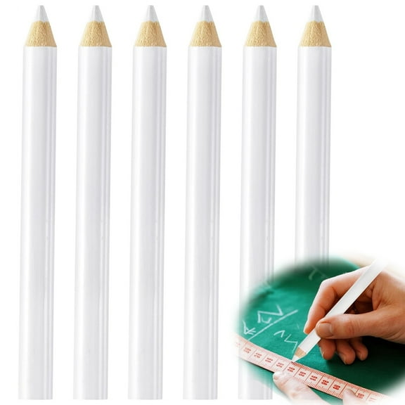 6 PCS Fabric Pencils for Sewing Tutuviw 3.5 in White Water Soluble Sewing Fabrics Maker Washable Tailors Chalk Pen Marking and Tracing Tools for Dressmakers Quilting Crafts(White)