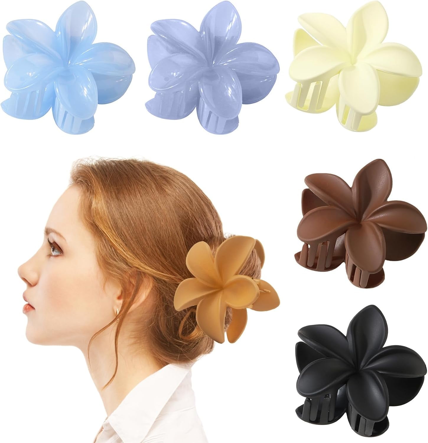 6 PCS Flower Hair Clips Non slip Hair Claw Clips Strong Hold 