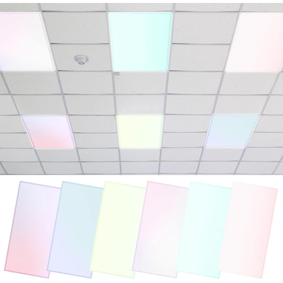 6 PCS Fluorescent Light Diffuser Covers, 4 X 2 FT Magnetic Light Cover, Pastel Fluorescent Lights Shade for Office Classroom Home Drop Ceiling
