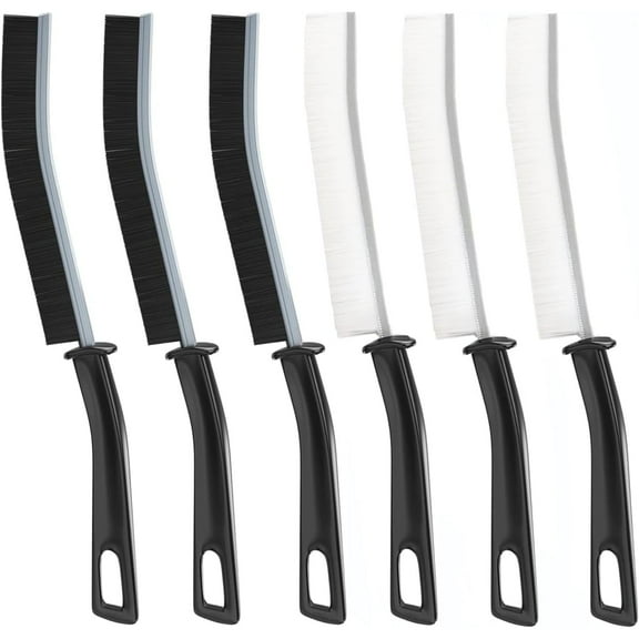 6 PCS Gap Cleaning Brush,Crevice Cleaning Brush Tool Multifunctional Brushes, Household Cleaning Tool Small Cleaning Brush for Shutter Door Window Track Kitchen Bathroom(Balck+White)