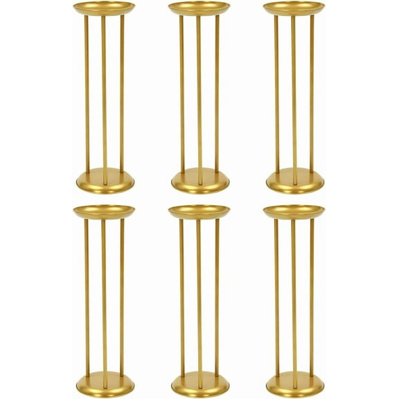 6 PCS Gold Metal Flower Vase Bulk, 23.6 Inch Tall Centerpieces for Wedding Table, Decorative Columns Road Vase Decorative Flower Rack for Home Event Party Wedding Reception (23.6 Inch)