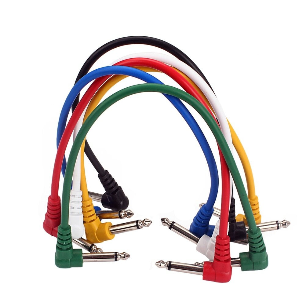 6 PCS Guitar Patch Cables Cords Guitar Pedal Effect Audio Connector